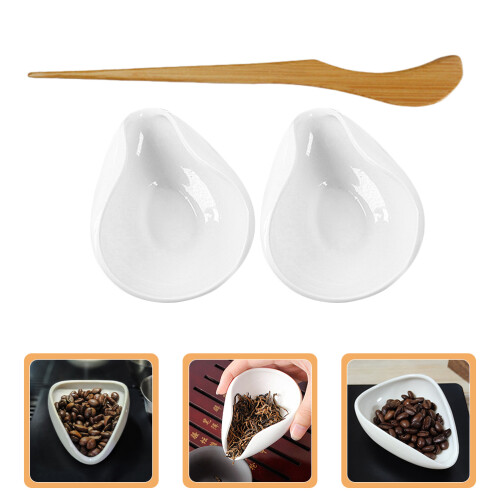1 Set Keramik Teegefäß Kaffeebohnen Teeblatt Präsentationslöffel 1
