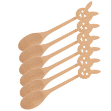 6 Piezas Cucharas De Bambú Para Café Miel Especias