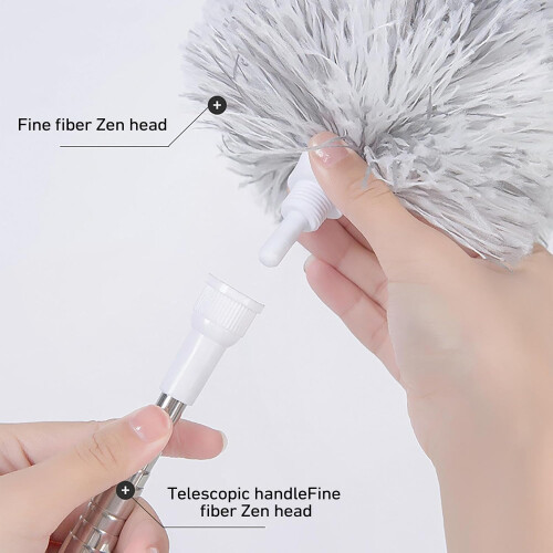 Duster With Retractable Cover Extendable Microfiber Duster Scratch-Resistant Cover Chandeliers Ceilings Cabinets Auburn 2