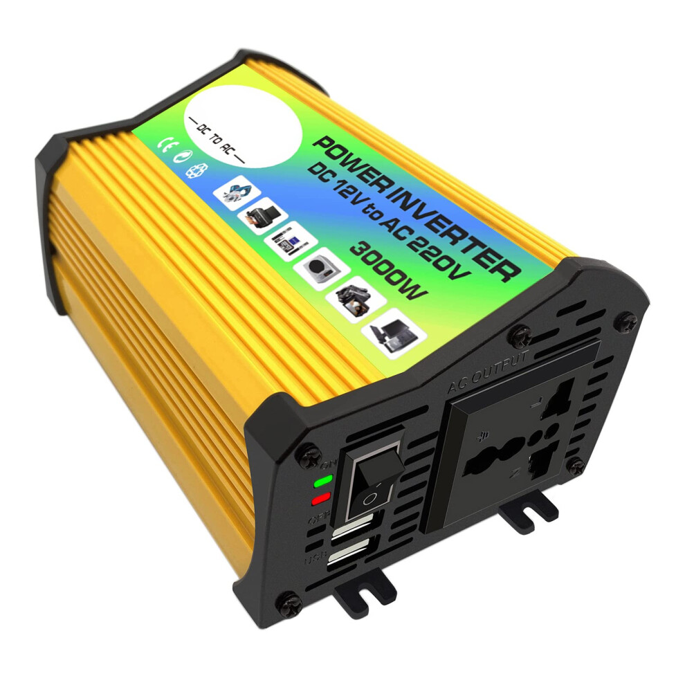 Car Modified Wave Power Inverter 300W 12V Dc To 220V/110V Ac Converter With Dual Usb Ports For Camping Auto Rv Solar 9354506076856