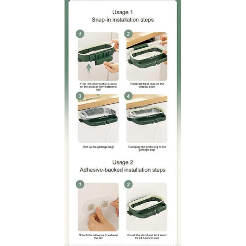 Hanging Trash Bag Holder, Kitchen Hook Bracket Garbage Bag Holder, Plastic Bag Trash Bin Storage Rack 1