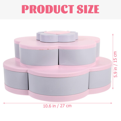Support Rangement Alimentaire Fleurs Double Couche Plateau Rotatif 2