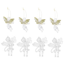 24 Pcs Christmas Tree Hanging Angels Clear Pendants