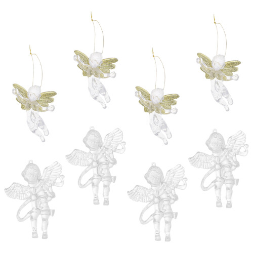 24 Pcs Christmas Tree Hanging Angels Clear Pendants 1
