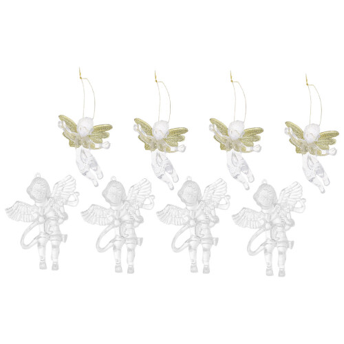 24 Pcs Christmas Tree Hanging Angels Clear Pendants 2