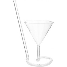 Spiral Cocktail Glass, Creative Vampire Filter Red Wine Glass, Long Tail Cocktail Straw Wine Glass
