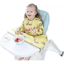 Baby Weaning Bib - Long Sleeve Bibs Overalls Coverall Feeding table Suitable for All Size Highchair