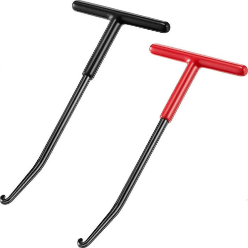 2 Pieces Exhaust Spring Puller Tool Motorcycle Exhaust Spring Hooks, T Handle Exhaust Spring Hooks Snowmobile Spring