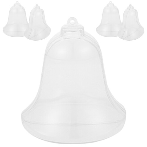 25 Pcs Clear Bell Shaped Fillable Ornaments For Christmas Tree