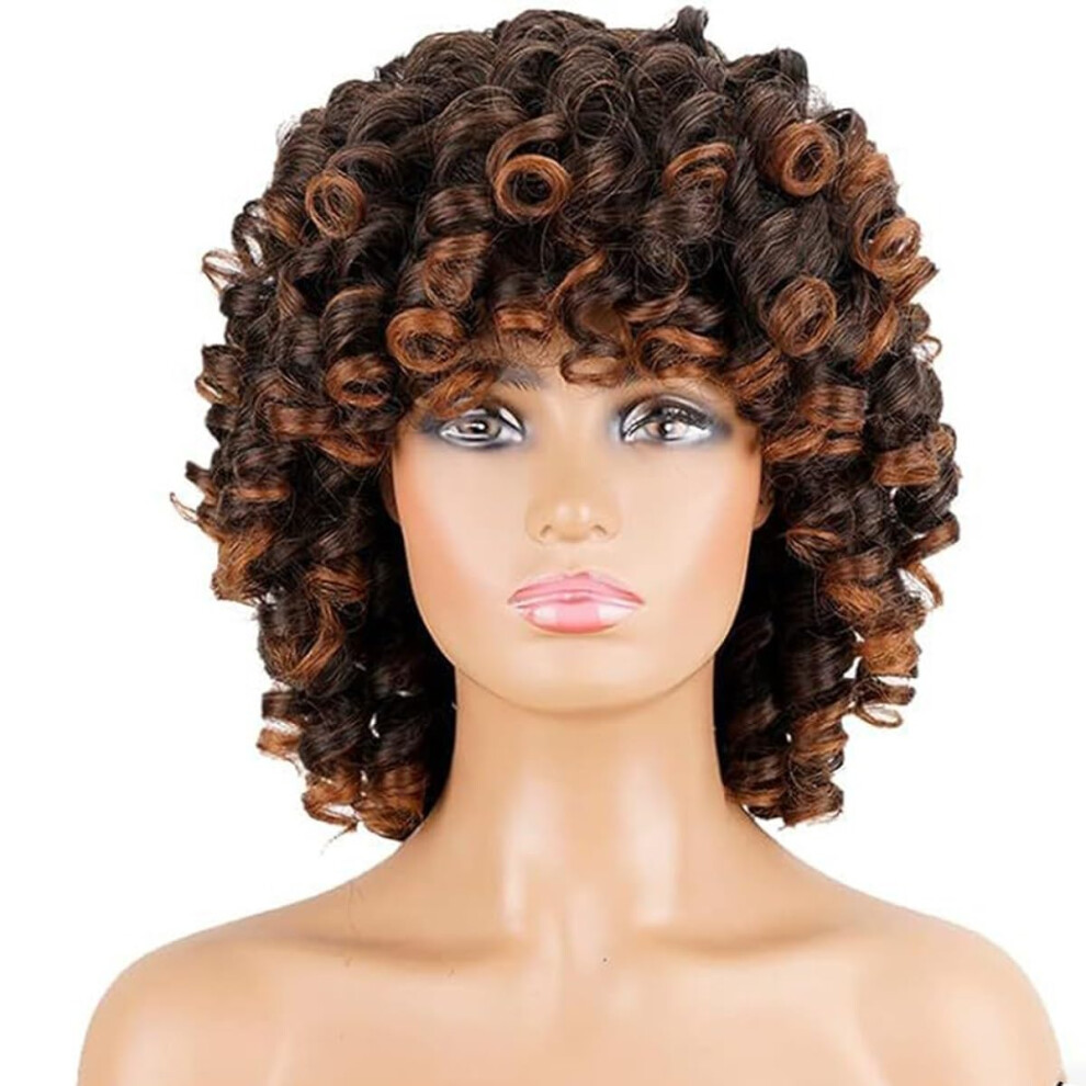 Unisex Black Curly Wigs For Women Synthetic Half Wig African American Fluffy Soft Wig Cosplay And Daily Wear
