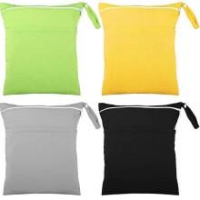 4 Pieces Wet Dry Bag for Baby Cloth Diapers Waterproof Wet Bag Washable Travel Bag Reusable