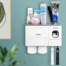 Toothbrush Holder Wall Mounted, Hanging Toothbrush Holder for Bathroom Multifunctional Toothbrush Holder
