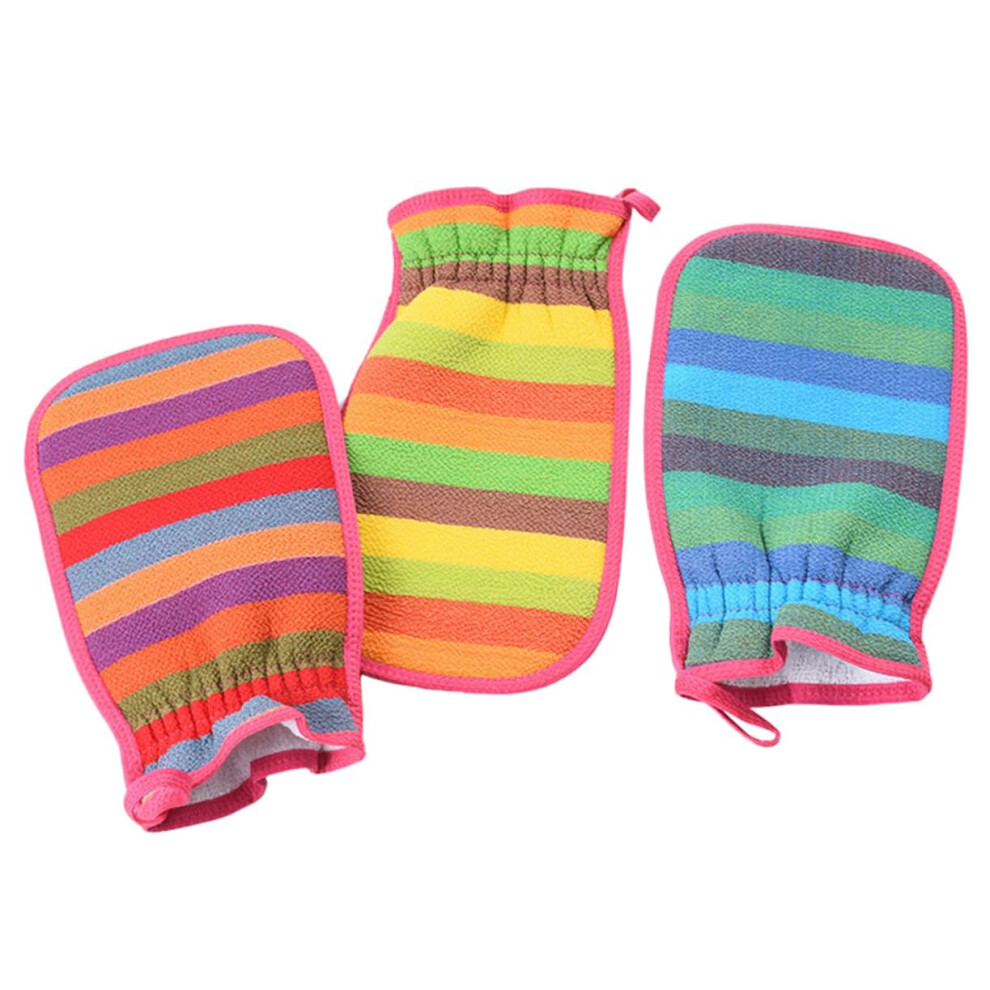 Double-Sided Bath Mitt Exfoliating Glove Shower Body Scrubber Deep Cleaning Bath Towel