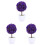 3 Pezzi Piante Artificiali Bonsai Fioriti in Viola 2
