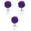 3 Pezzi Piante Artificiali Bonsai Fioriti in Viola 3