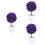 3 Pezzi Piante Artificiali Bonsai Fioriti in Viola 6