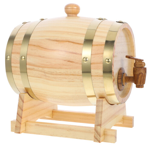 Conjunto Balde Vinho Barril Madeira 1,5 L Para Espíritos 1
