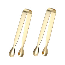 Gold Plated Stainless Steel Ice Tongs 2 Pcs Sugar Cube Tongs For Tea Party Coffee Candy Bar Wedding Daily Use