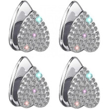 Bling Mask Hooks for Car Adhesive Hooks Dash, 4Pack Rhinestone Cute Car Mini Hooks for Mask Hanger Car Hooks