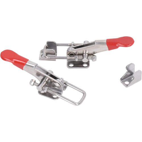 Door Frame Snap Ring Clamp Pull Type Toggle Clamp With Hole Adjustable Stainless Steel 400 Lbs Capacity 2 Pcs 1