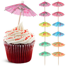 80St Papier Regenschirm Spieß Bunter Cocktail Kuchen Einlage