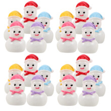 30St Mini Sneeuwpop Ornamenten Assorti Kleuren Voor Winter Dorpje