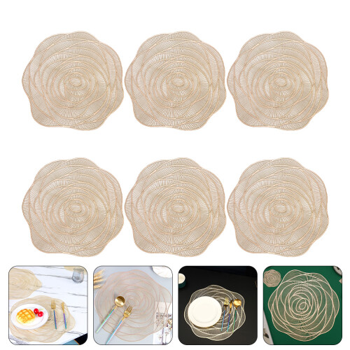 6 Hohle Tischsets Rosenform Party Untersetzer 2