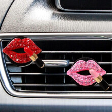 4 Pieces Car Air Vent Decoration Bling Car Interior Decoration Rhinestone Lipstick Car Air Freshener Clip