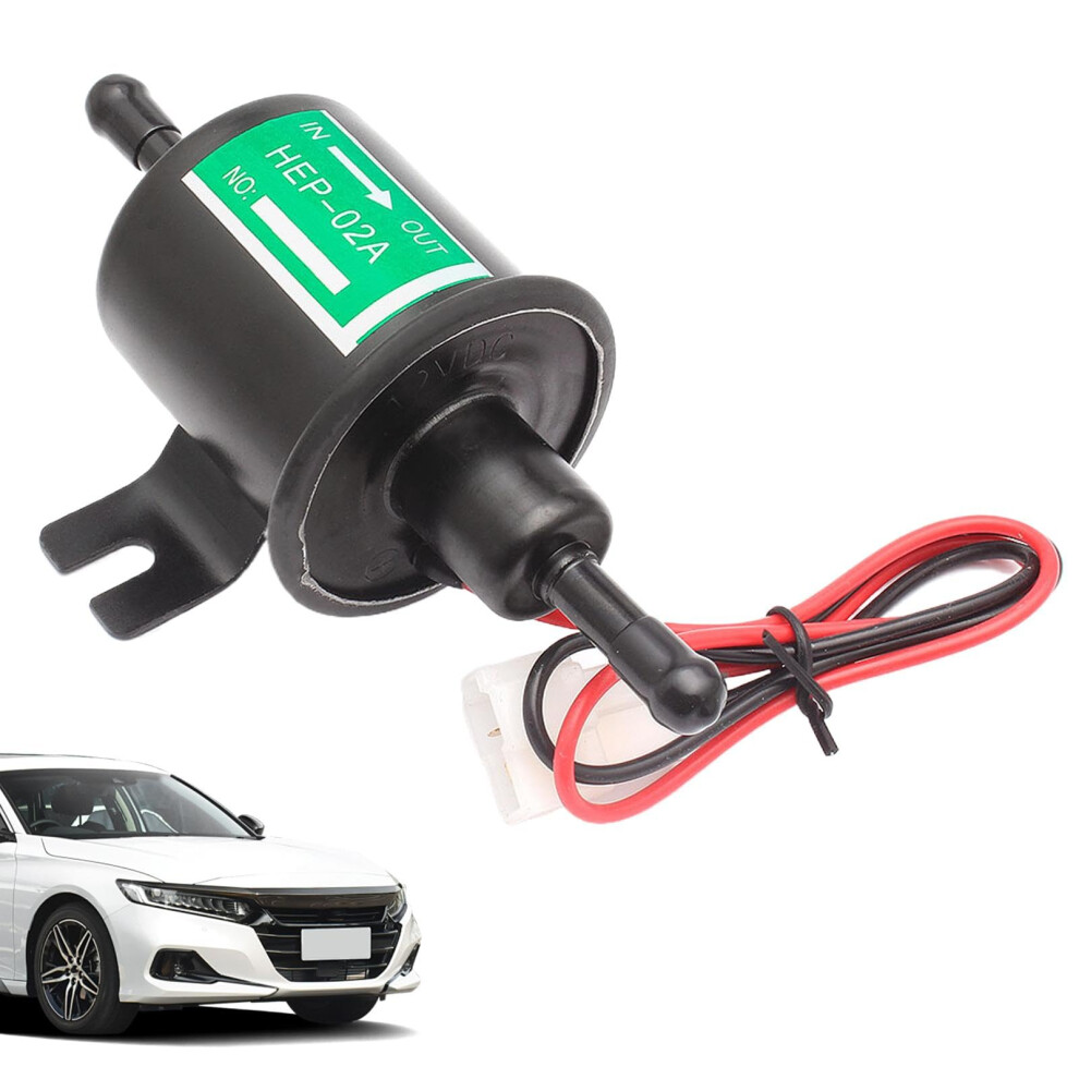 Low Pressure Oil Pump 12V Inline Small Hep-02A Replacement Parts For Motorcycle Carburetor And Car Modifications Black 9354506079710