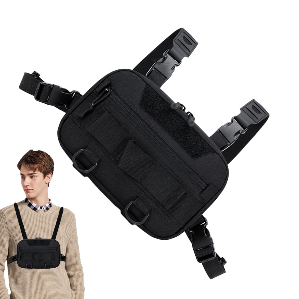 Fishing Sling Bag, Men's Multi-Compartment Chest Pack, Black Sling Pack For Tools, Gadgets, Sunglasses, Keys, Cards-image-OPC-PKVVTFS-NEW