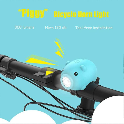Bicycle Lights and Tail Lights with Horn Function,USB Rechargeable Bike Light120 Decibel Speaker 1