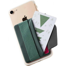 Phone Grip Card Holder with Flap, Credit Card Stick-On Wallet functioning as Phone Holder