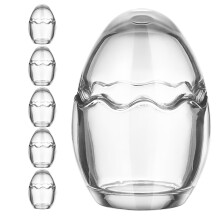 6St Gläserne Puddingbecher Mit Deckeln 100Ml Ei-Förmig Für Joghurt