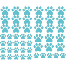 49 Pcs/Set of Dog Paw Wall Stickers Vinyl Paw Print Stickers Animal Footprints Wall Art Decor Car Decor