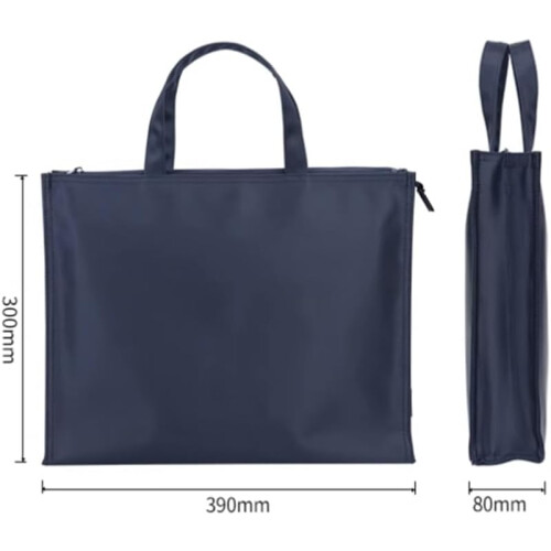 Mens Briefcase Handheld Office Business Multi-Layer Storage 30x39x8cm Blue 1