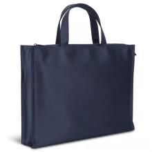 Mens Briefcase Handheld Office Business Multi-Layer Storage 30x39x8cm Blue