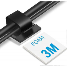 Large Adhesive Cable Clips (45 PCS, Black), Upgraded Wire Clips for Electric Wires, Cord Clips Adhesive Wire Holders