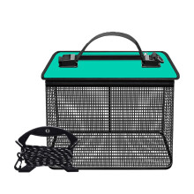 Portable Meshes Fishing Net Storage Cage Easy-To-Use Floating Live-Fish Basket Mesh Net Holder Bucket