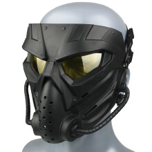 Airsoft Visor Anti-Fog PC Lens Helmet Visor Goggles For Military Paintball Hunting Protective Equipment Black-Yellow Lens