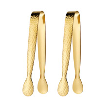 Stainless Steel Ice Tongs Pack Of 2 Sugar Cube Tongs Gold Finish Ice Bucket For Parties And Daily Kitchen Use
