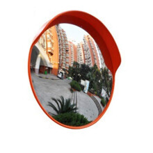 Wide-Angle Safety Mirror 60cm Round Convex Orange Anti-Theft For Indoor Stores, Supermarkets, Parking Lots, Outdoor