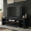TV Unit 160cm Black & High Gloss Doors LED 5
