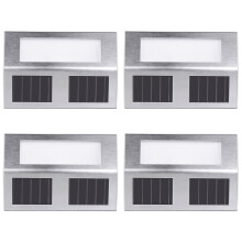 4Stk Solar Wandlampe 2 LED Ultrahell Für Außen – Weiß