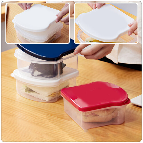 2Stk Wiederverwendbare Kunststoff Bento Box Tragbar Lunchbox 2