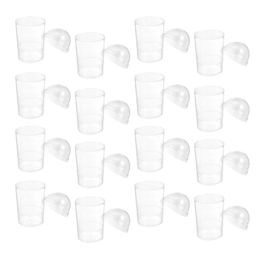 20Stk Mousse Einweg Mit Deckeln Transparent