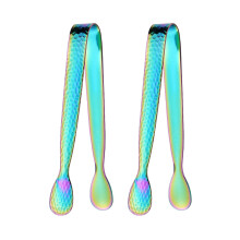 Stainless Steel Ice Tongs Pack Of 2 Sugar Cube Tongs For Parties And Daily Kitchen Use Colorful Ice Bucket Accessory