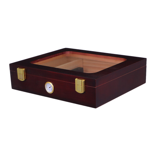 Glass Top Cigar Igrometro, Umidificatore E Divisore, Marrone
