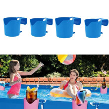 Pool Cup Holder 4-Piece Set Portable Spill-Proof Hanging Drink Holder for Pool Party Blue Beer Bottle Holder