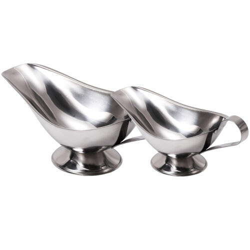 2 Pezzi Contenitore Salsa Barca In Acciaio 2