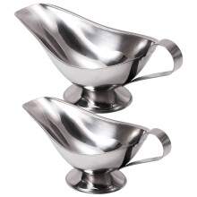 2 Pezzi Contenitore Salsa Barca In Acciaio
